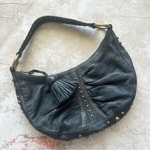 Junior Drake Blue Leather Studded Handbag